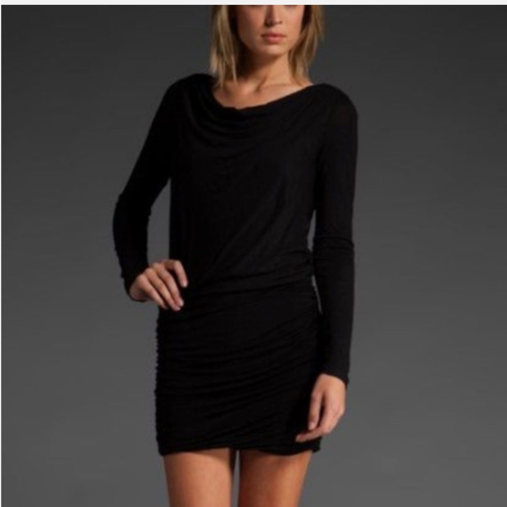 Theory- Heart Lavanien Dress in Black